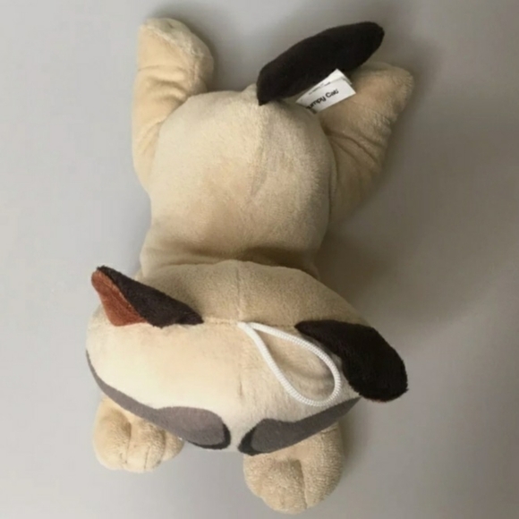 Grumpy Cat Toy Factory Plush Stuffed Animal Kitty 9" Laying Siamese Tan Brown - Picture 3 of 9